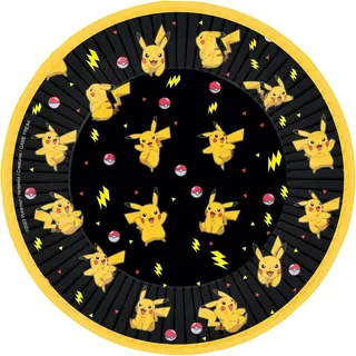 Amscan 9917105-66 Pokémon Papp-Dessertteller für Kindergeburtstag, 8 Stück | Gr.: onesize