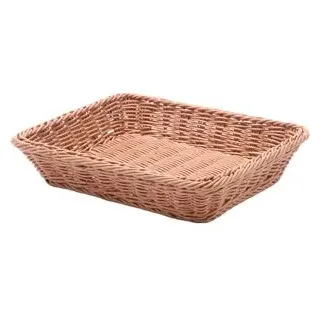 Hendi Brotkorb GN 1/2, 426692, geflochten, aus Kunststoff, 32,5 x 26,5 x 6,5 cm, eckig, braun