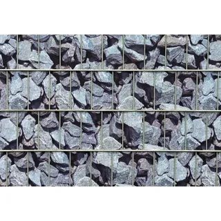mein-zaunsichtschutz Sichtschutzstreifen in vielen Motiven, beidseitig Bedruckt aus Polyester-Filz für Doppelstabmattenzaun - KEIN PVC (Granit-Bruchstein)