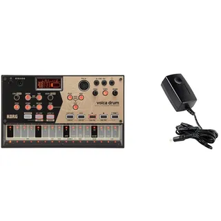 KORG volca drum Synthesizer, Digital Percussion Synth, Rhythm Machine, Analog Modeling, zum Erzeugen von Percussion- und Drum-Sounds & KA350 Stromversorgung für Monotribe