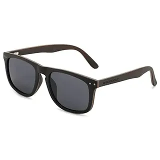 WOODONLY Retro Holz Polarisierte Sonnenbrille - Mode Stil Hölzerne Sonnenbrille mit Bambus Etui für Herren und Damen Perfekte Geschenke - M