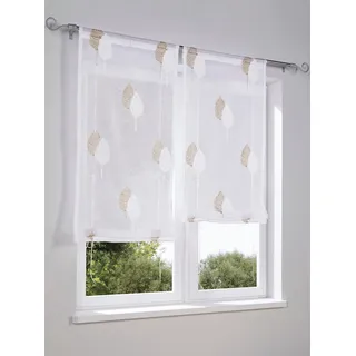 Raffrollo HEINE HOME Gr. 4, beige (sand), B:100cm H:140cm, Raffrollos