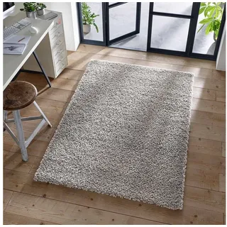 TaCa Home Langflor-Teppich Shaggy Teppich Langflor, quadratisch, Höhe: 35 mm, Wohnzimmer Esszimmer Schlafzimmer Kinderzimmer, Grau - 250 x 250 cm grau|silberfarben quadratisch | 250 cm x 250 cm x 35 mm