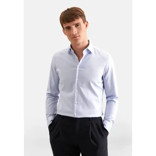 Seidensticker Businesshemd "Schwarze Rose", Herren, Gr. M (39), normale Ärmellängen, blau (mittelblau), 100% Baumwolle, unifarben, skinny fit, 2-Knopf-Manschette, Hemden, X-Slim 1/1 Kentkragen Uni