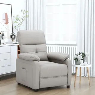 vidaXL Relaxsessel Taupe Stoff 76 x 100 x 90 cm Braun mit Liegeposition