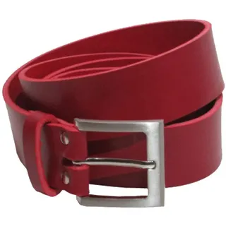 Ledergürtel aus Vollrindleder 4 cm breit rot aus eigener Fertigung (110)