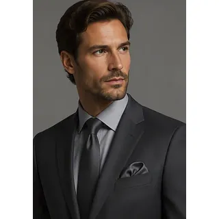 Bruno Banani Krawatte BRUNO BANANI, Herren, grau, Satin, Kunstfaser, leicht glänzend, unifarben, Krawatten, mit dezente Glanzoptik für einen hochwertigen Look