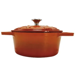Grillfürst Bratentopf Grillfürst Dutch Oven Sternentöpfchen / Gusseisen Bräter - emailliert - S - orange