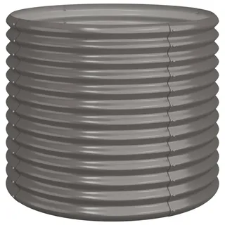 vidaXL Pflanzkübel Pulverbeschichteter Stahl Ø 80 x 68 cm grau