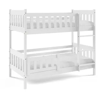 masseno Etagenbett LUCIA 80 x 160 cm Kiefer massiv weiß