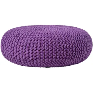Homescapes Pouf Baumwolle 70 x 23 x 70 cm Lila