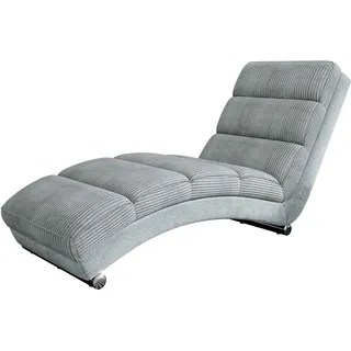 Mirjan24 Sessel Holiday Cord 62 x 84 x 180 cm Grau mit Hocker