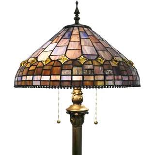Tokira Tiffany Stil Vintage Stehlampe, 16 Zoll Buntglas Lampen für Wohnzimmer, Schlafzimmer Büro Beleuchtung Rustikale Ecke Deco Stehende Hohe Lesung Einzigartige Bronze Leseecke Lampe