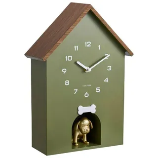 Karlsson Uhr Kuckucksuhr Dog House mit Hund Luxury Green