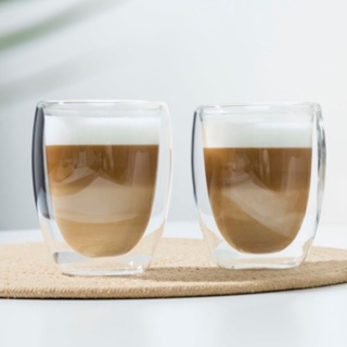 Haushalt International Latte-Macchiato-Glas Latte Macchiato-Glas 350ml, 2er-Set doppelwandig