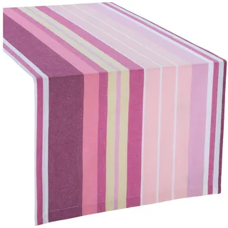 REDBEST Tischdecke Tischläufer, Baumwolle Streifen rosa 40 cm x 170 cm