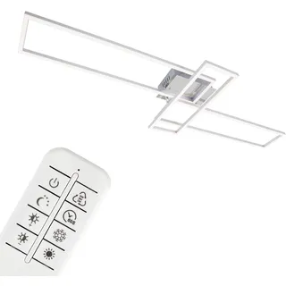 Briloner CCT LED Deckenleuchte 55 W aluminium-chrom
