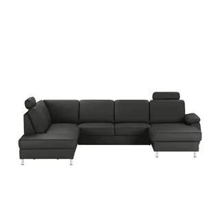 Kollektion Kraft Wohnlandschaft mit Sitz- und Rückenbezug aus Leder Kathi ¦ schwarz ¦ Maße (cm): B: 309 H: 86 T: 235.0