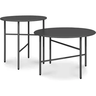 bomoe Beistelltisch ø 44x46cm + ø 53x36cm Schwarz 2tlg