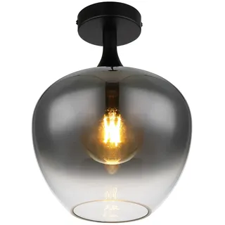 GLOBO MAXY 1x E27 schwarz Metall Glas 24x31,5 cm