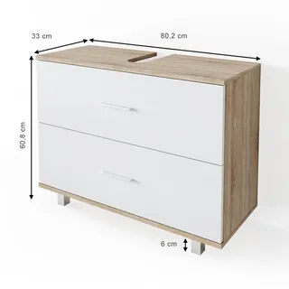 Vicco Ilias 80 x 60,8 x 33 cm sonoma/weiß