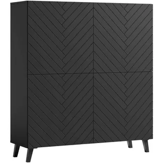 P & B Highboard Phuket 120 x 132 cm Schwarz