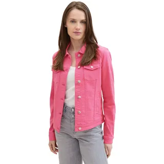Jeansjacke TOM TAILOR Gr. M, pink (carmine pink) Damen Jacken Jeansjacken mit stylischen Brusttaschen