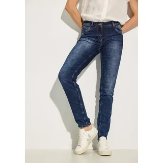 Cecil Damen Style Scarlett 1-knopf 59 Jeans Casual Fit, Mid Blue Wash, 26W / 28L EU