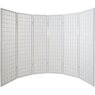 Homestyle4u 6-tlg Paravent in Weiß 264x175 cm