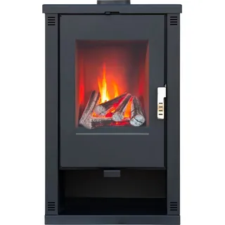 Kaminofen ALAZ K10M Schwarz 10 kW, Kamin Heizofen Dauerbrandofen Holzofen, Кaminholz Hüttenofen, Кaminfeuer, Briketts kamin, Fireplace wood - Schwarz