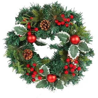 Weihnachtsgirlande Herbstdeko Girlande Herbstdeko Tannengirlande Trockenblumenkranz Beerenkranz Türkranz Outdoor Weihnachten Blumengirlande Deko Tannengirlande Türdeko Girlande (P-Green, One Size)