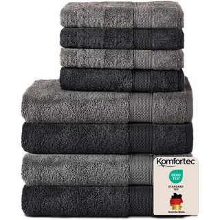 Komfortec Handtuchset 8-tlg. schwarz