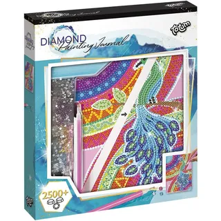 Totum 079762 Pfau Diamond Painting Bastelset Notizbuch, bunt