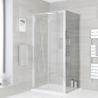Seitenwand für Duschtür, Chrom, ab 700mm - Portland, von Hudson Reed