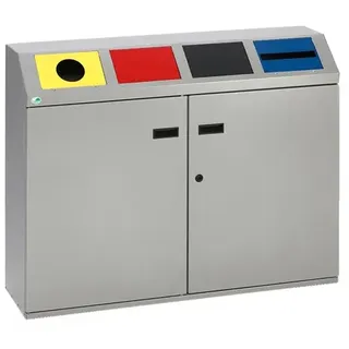 Mülltrennsystem VAR Wertstoffsortiersystem 4-fach 200 L inklusive Inneneimer, hochwertig und robust, TÜV GS geprüft