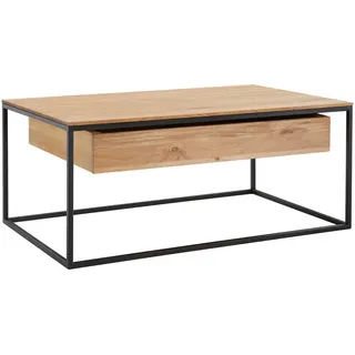 Novel Couchtisch, Eiche, Schwarz, Holz, Eiche, massiv, 1 Schublade(n) Schubladen, rechteckig, eckig, 60x41.5x100 cm, Holzmöbel, Holztische, Couchtische Holz