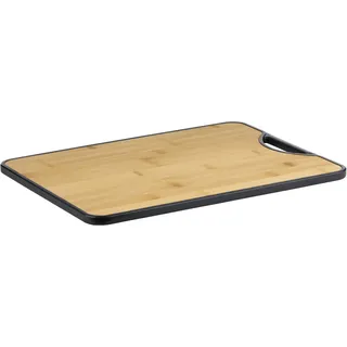 Alpina Doppelseitiges Schneidebrett Bambus und Kunststoff Schneidebrett 38 x 28 cm - Servierplatte und Käsebrett für die Küche