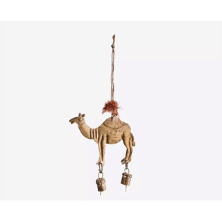 MADAM STOLTZ Kamel mit Glocken aus recyceltem Eisen Gold