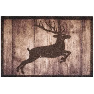 akzente Fußmatte AKZENTE Listen Fußmatte DEER JUMP 40 x 60 cm, Rechteckig, Höhe: 7 mm braun