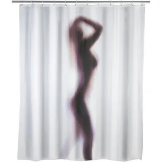 WENKO Duschvorhang Wannenvorhang Badewannenvorhang Silhouette Breite 180 cm, 180 x 200 cm inkl. 12 Ringe mit Antischimmel Effekt bunt