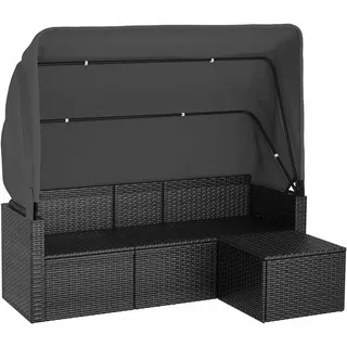 vidaXL 3-Sitzer Loungesofa schwarz