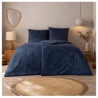 Estella Pippa Grafisch Baumwolle Blau 155 x 220 cm + 80 x 80 cm