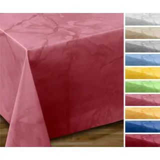 Beautex Tischdecke Wachstuchtischdecke Marmoroptik abwaschbar fleckenabweisend edel (1-tlg) rosa Eckig | 140 cm x 160 cm