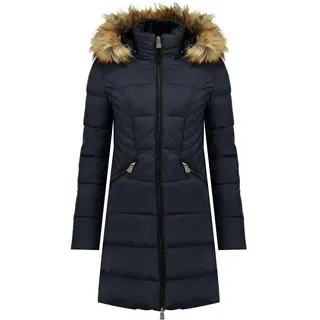 Canadian Peak Akapeak_Lady - Women's Comfortable Autumn Winter Warm Mid Thick Parka - Fine Coat Fake Fur Hood - Windbreaker Jacket - Elegant Women (Navy Blue M) - M