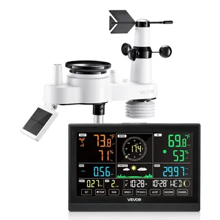 Vevor Wetterstation 7 in 1 7,5" VA-Display Drahtlos Schwarz