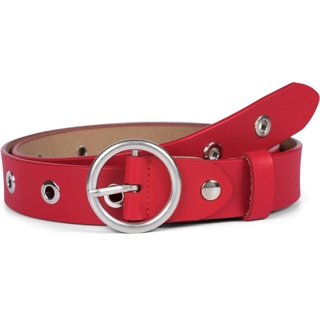 styleBREAKER Ledergürtel Leder Gürtel mit Lochnieten (1-St) rot 90cm