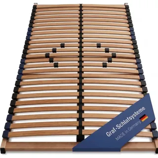 LEO COMFORT Lattenrost 7 Zonen 140x200 cm 28 Leisten mit 10 Schieber Mittelgurt Buche/Birke