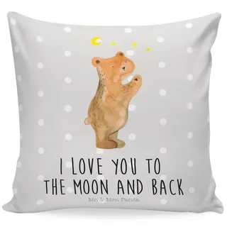 Mr. & Mrs. Panda Zierkissen Verliebter Bär - Geschenk, Sofakissen, sofakissen, Teddybär, Kissen 40x40 Waschbar, to the Moon and Back, Spruch,