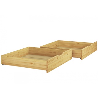 Erst-Holz Bettkasten-Set für unsere Etagenbetten 80x190cm - 2-teilig - Kiefer massiv 90.10-S12
