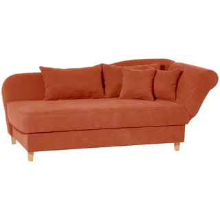 Max Winzer Selma Recamiere mit Armteil rechts klappbar Velourstoff terracotta